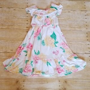 Girls Tropical Print Dress